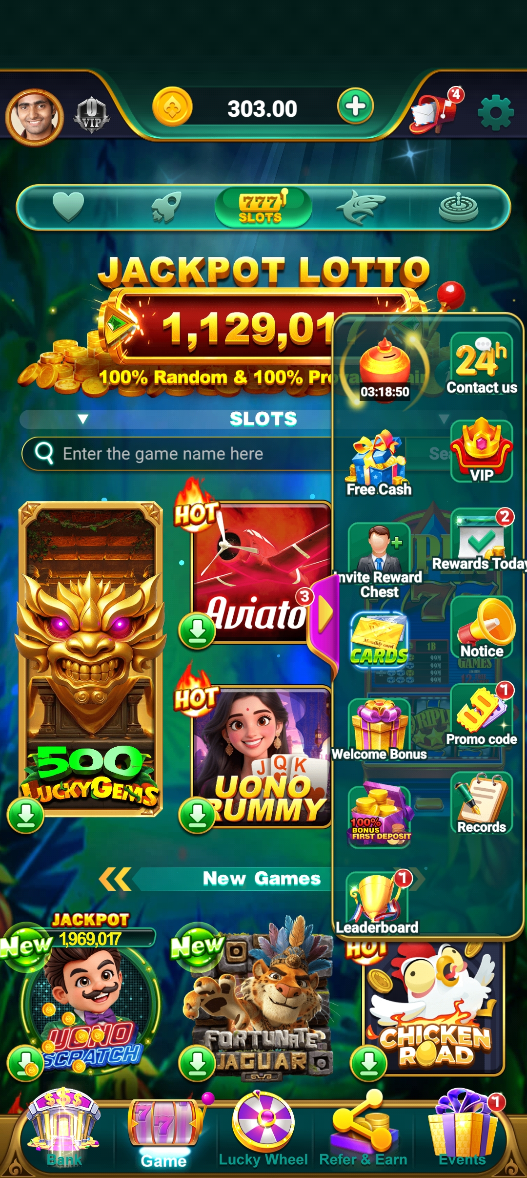 Jaiho Rummy reward screen